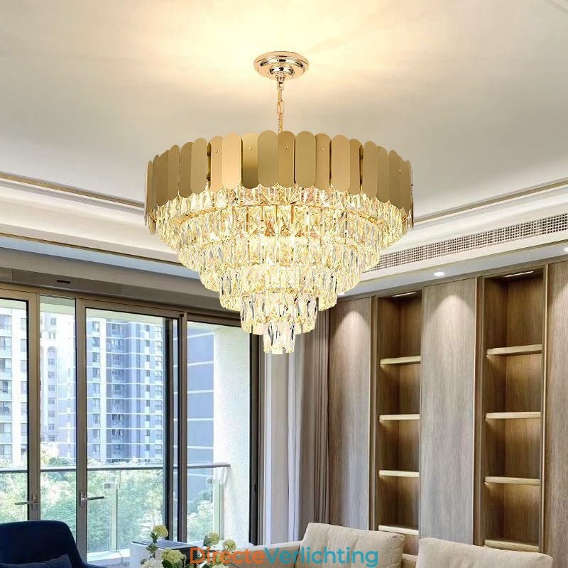 Moderne elegante kristallen hanglamp kegelvormige plafondlamp