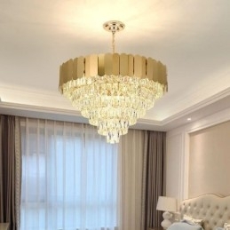 Moderne elegante kristallen hanglamp kegelvormige plafondlamp