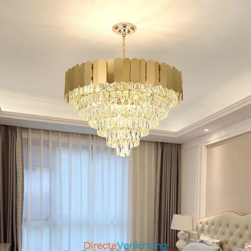 Moderne elegante kristallen hanglamp kegelvormige plafondlamp