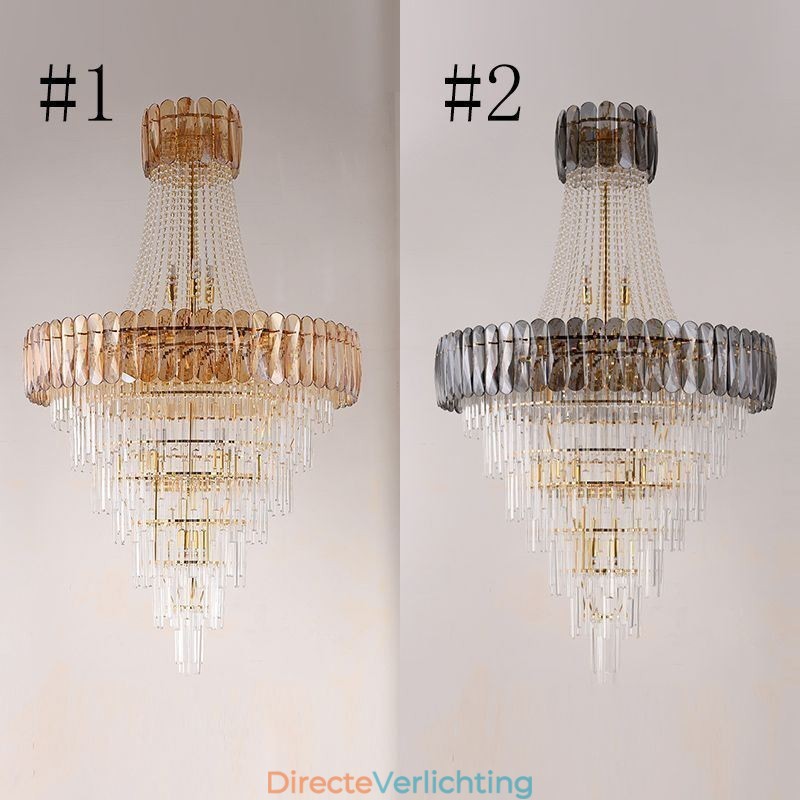 Europese elegante kristallen hanglamp kegelvormige plafondlamp