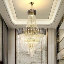 Europese elegante kristallen hanglamp kegelvormige plafondlamp