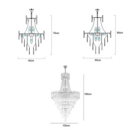Europese elegante kristallen hanglamp kegelvormige plafondlamp