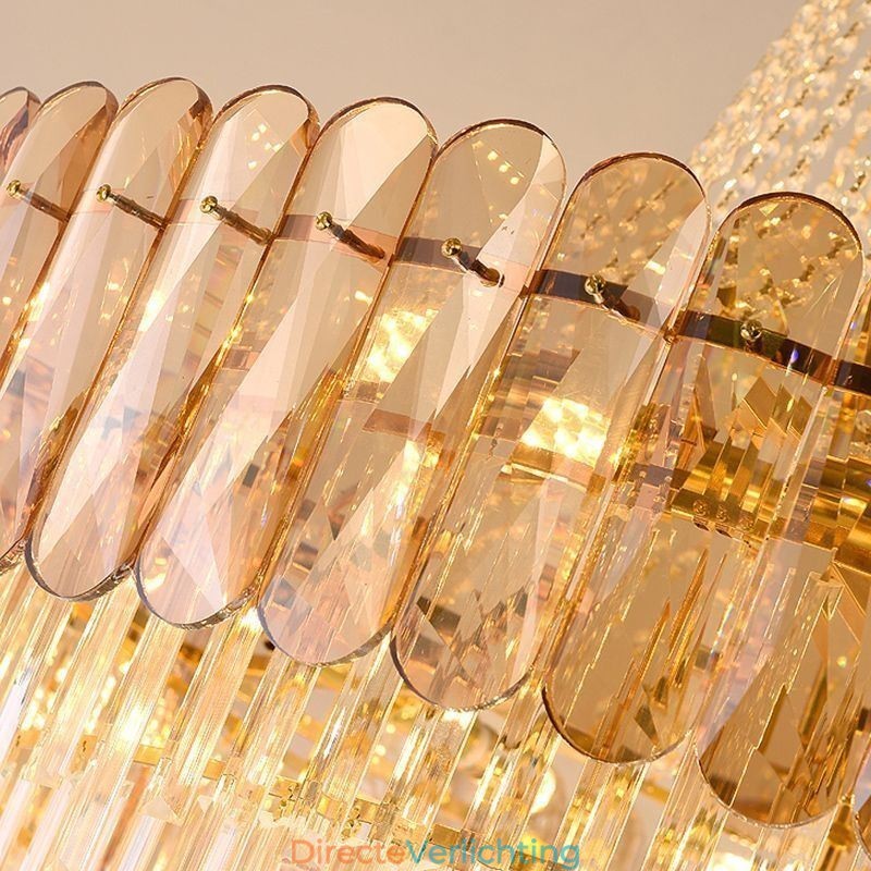 Europese elegante kristallen hanglamp kegelvormige plafondlamp