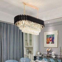 Kristallen hanglamp ovaal plafondlamp armatuur