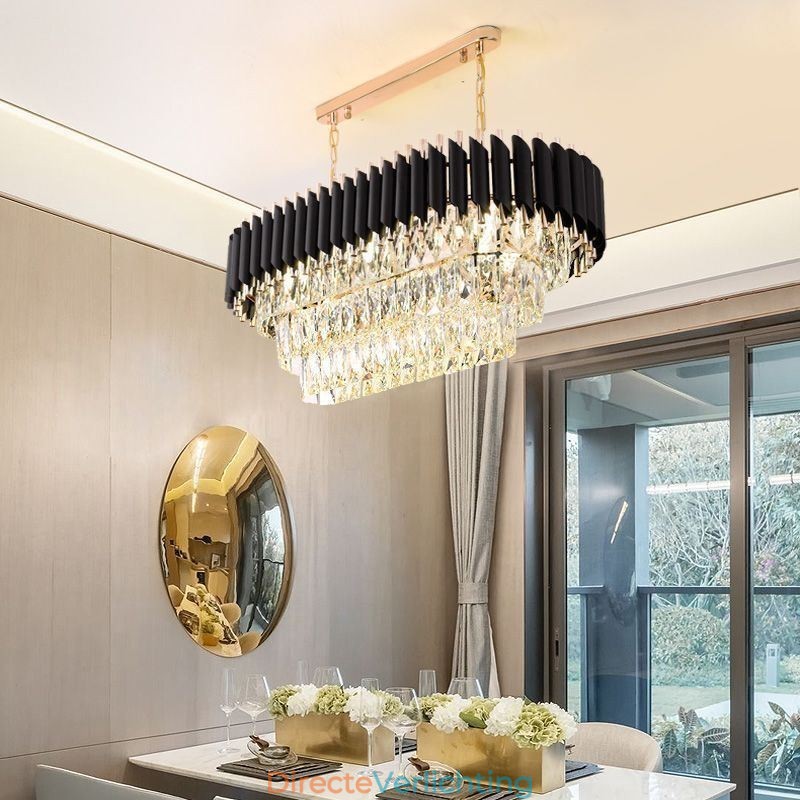 Kristallen hanglamp ovaal plafondlamp armatuur