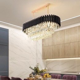 Kristallen hanglamp ovaal plafondlamp armatuur