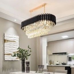 Kristallen hanglamp ovaal plafondlamp armatuur