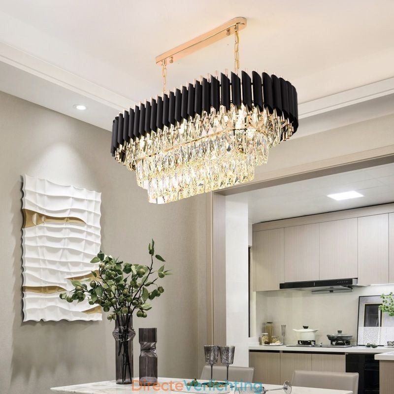 Kristallen hanglamp ovaal plafondlamp armatuur