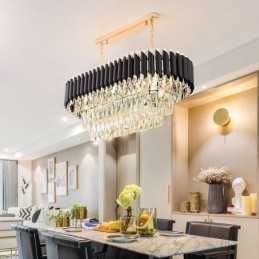 Kristallen hanglamp ovaal plafondlamp armatuur