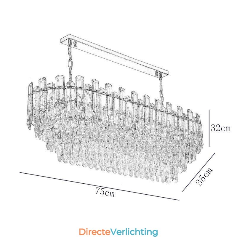 Moderne kristallen hanglamp ovale plafondlamp