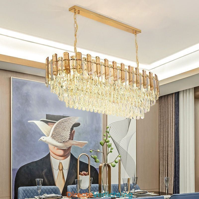 Moderne kristallen hanglamp ovale plafondlamp