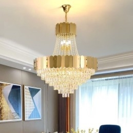 Moderne Kristal Goud K9 Hangende Plafondlamp