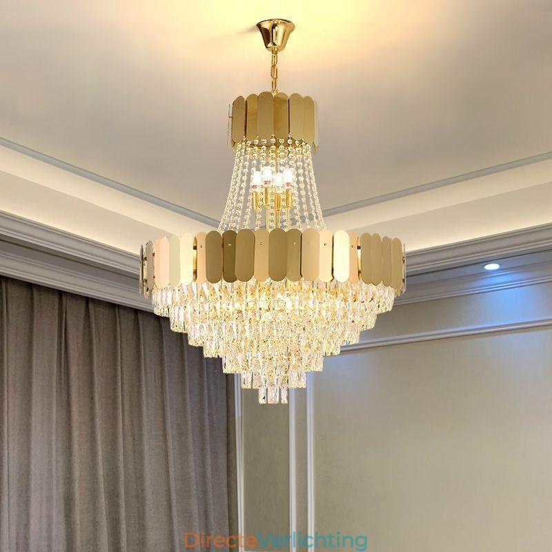 Moderne Kristal Goud K9 Hangende Plafondlamp
