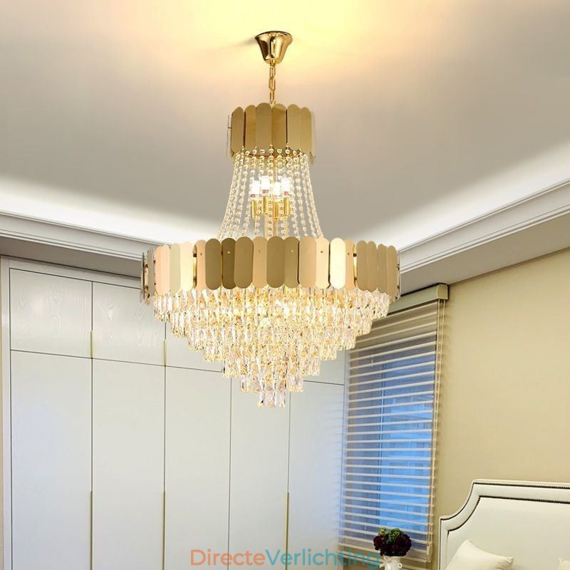 Moderne Kristal Goud K9 Hangende Plafondlamp