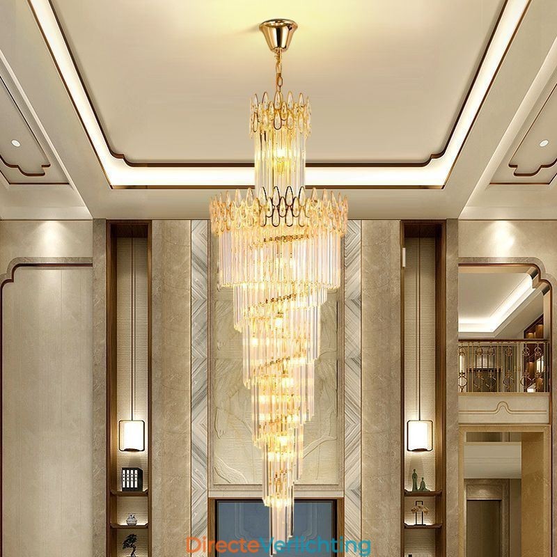Europese Kristallen Hoge Plafond Hanglamp Trap