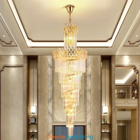 Europese Kristallen Hoge Plafond Hanglamp Trap Europese Kristallen Hoge Plafond Hanglamp Trap