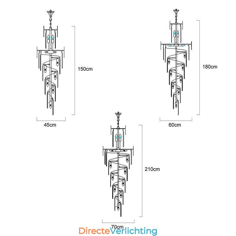 Europese Kristallen Hoge Plafond Hanglamp Trap
