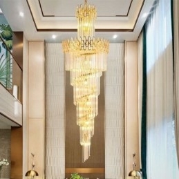 Europese Kristallen Hoge Plafond Hanglamp Trap