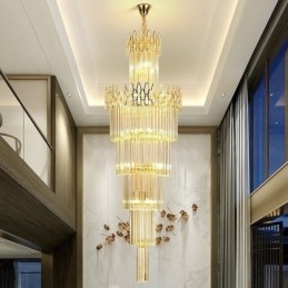 Moderne spectaculaire hoge plafond hanglamp trap