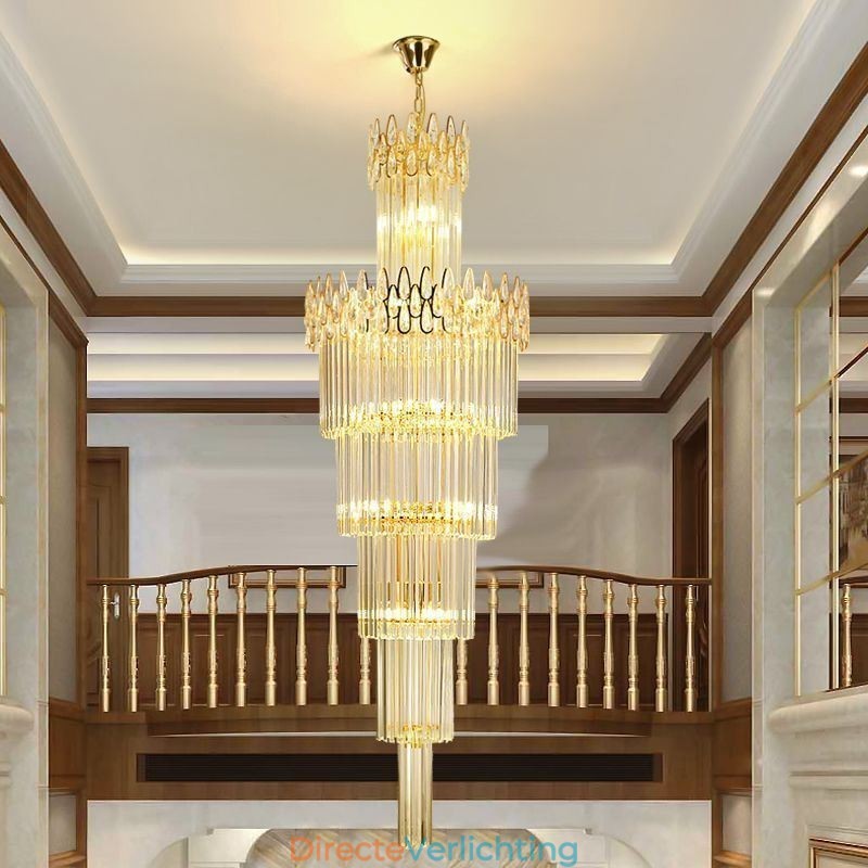 Moderne spectaculaire hoge plafond hanglamp trap