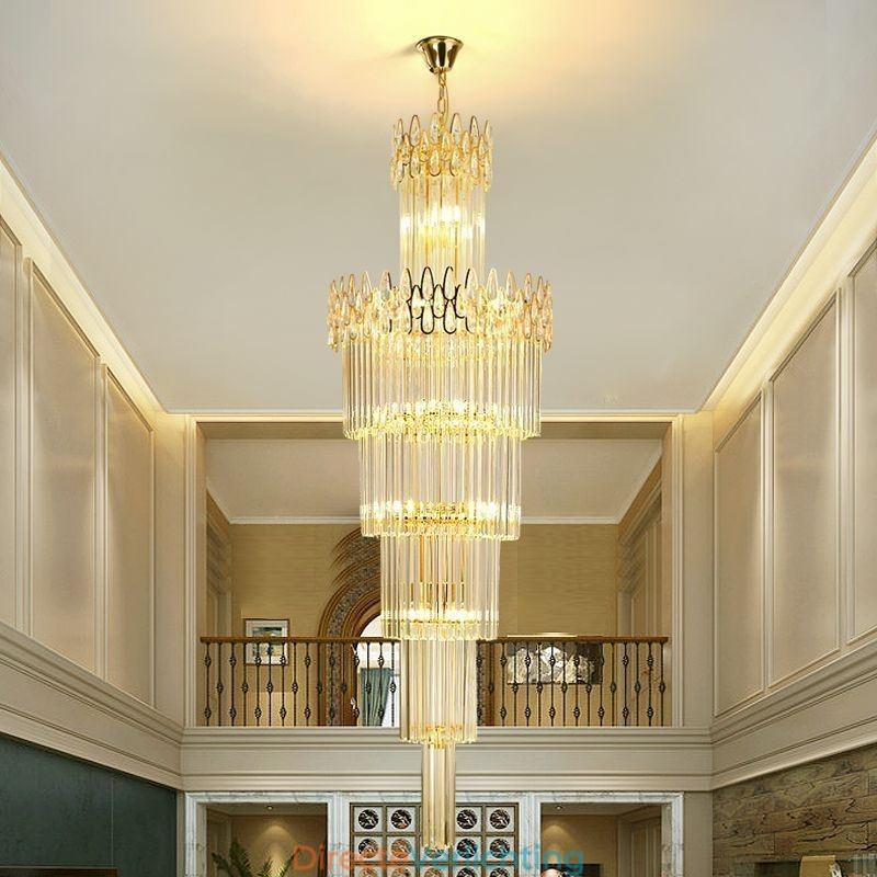 Moderne spectaculaire hoge plafond hanglamp trap