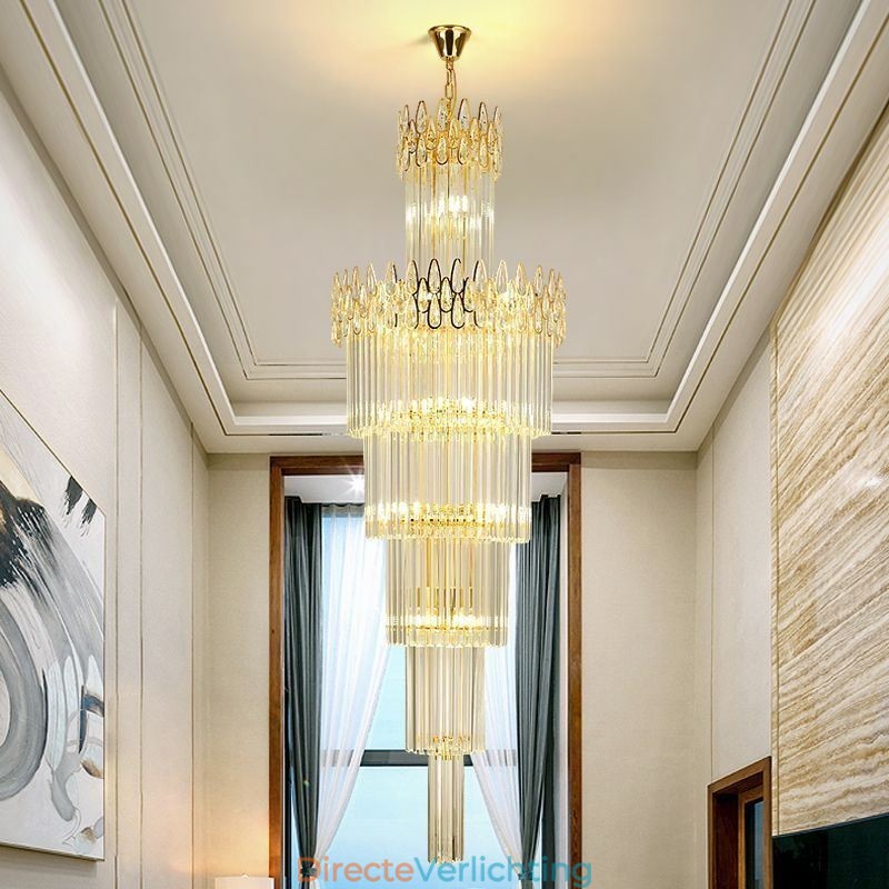 Moderne spectaculaire hoge plafond hanglamp trap