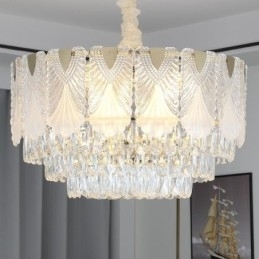 Kristallen hanglamp kant ronde plafondverlichtingsarmatuur
