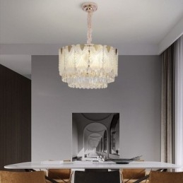 Kristallen hanglamp kant ronde plafondverlichtingsarmatuur