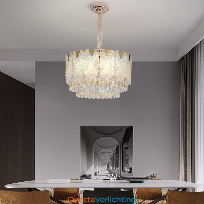 Kristallen hanglamp kant ronde plafondverlichtingsarmatuur