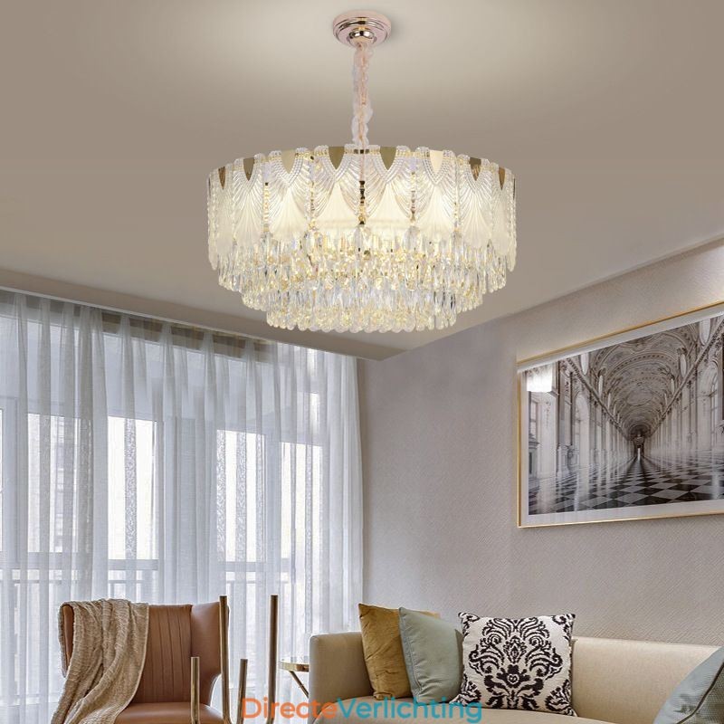 Kristallen hanglamp kant ronde plafondverlichtingsarmatuur