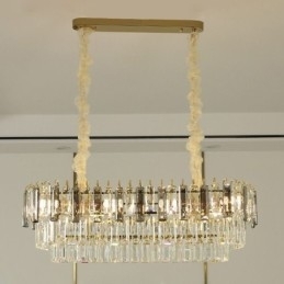 Rechthoekige hanglamp Kristallen plafondlamp