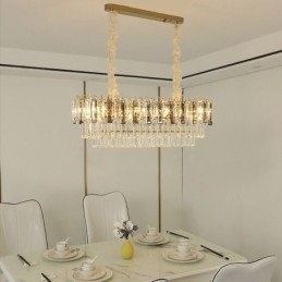 Rechthoekige hanglamp Kristallen plafondlamp