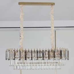 Rechthoekige hanglamp Kristallen plafondlamp