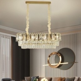 Rechthoekige hanglamp Kristallen plafondlamp