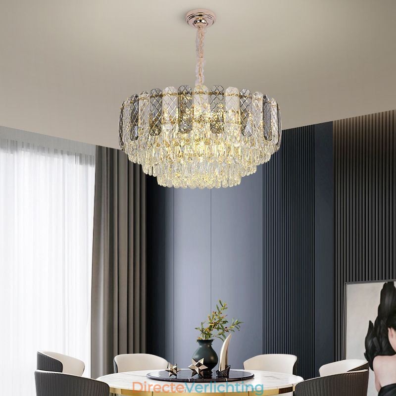 Europese hanglamp kristal ronde plafondlamp