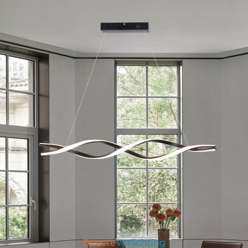 Moderne hanglamp Zwarte golfvormige hanglampen