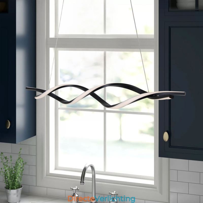 Moderne hanglamp Zwarte golfvormige hanglampen