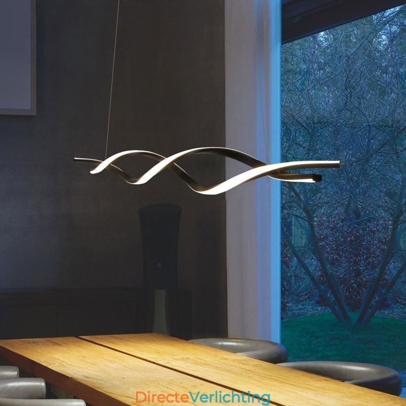 Moderne hanglamp Zwarte golfvormige hanglampen