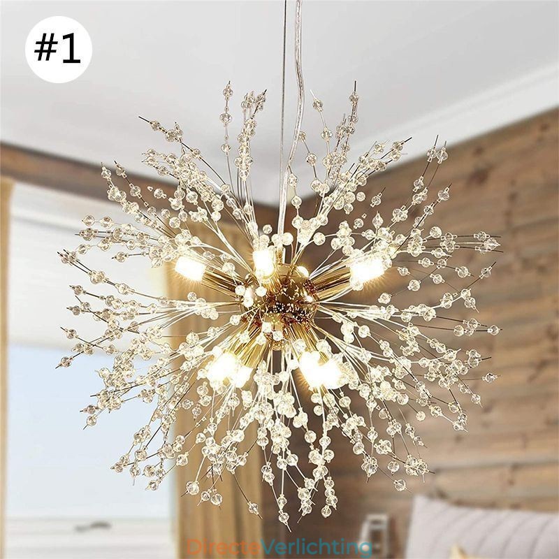Vuurwerk kroonluchter 8 lampen paardenbloem hanglamp