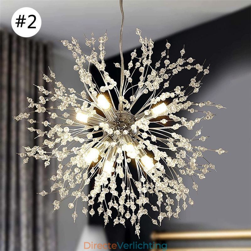 Vuurwerk kroonluchter 8 lampen paardenbloem hanglamp
