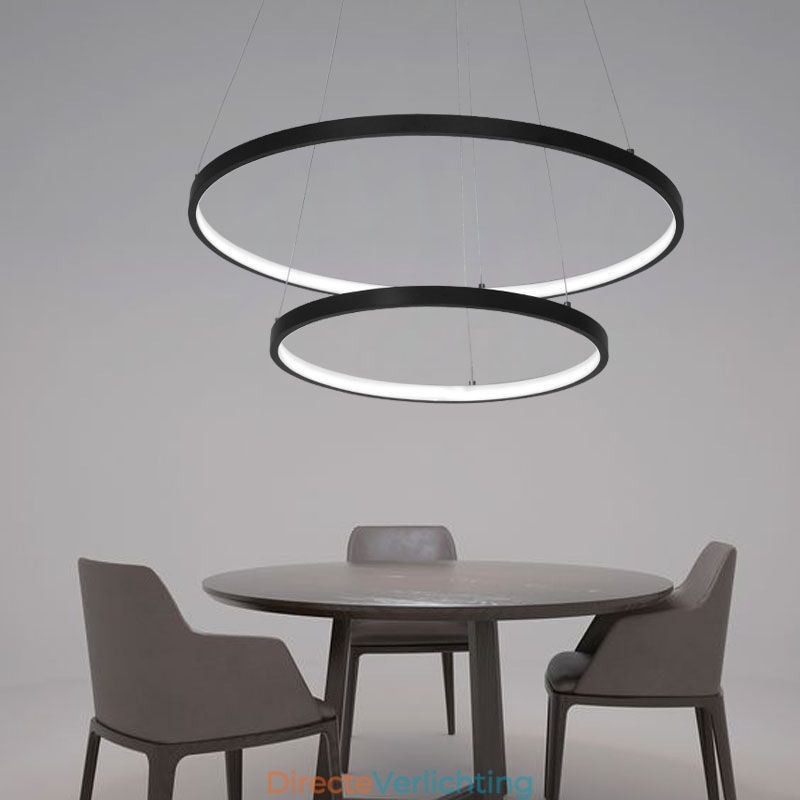 Moderne eenvoudige hanglamp van aluminium met dubbele ring