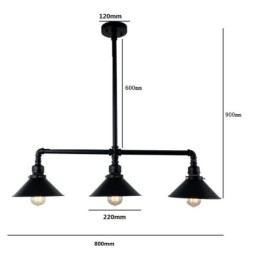 3 Licht Retro Industriële Vintage Waterpijp Hanglamp Kroonluchter Landelijke Rustieke Stijl