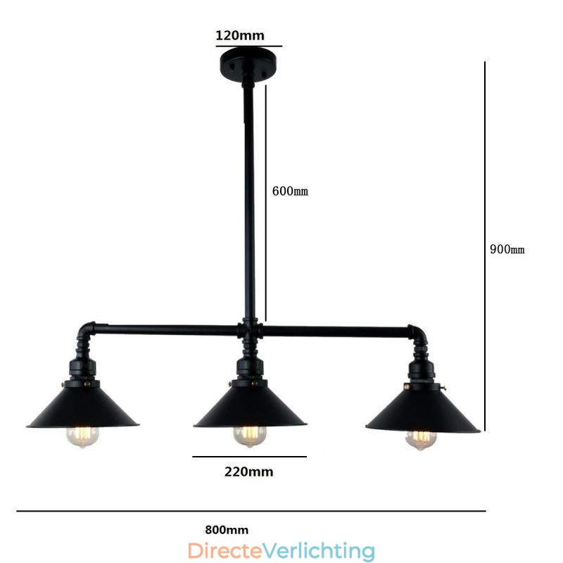 3 Licht Retro Industriële Vintage Waterpijp Hanglamp Kroonluchter Landelijke Rustieke Stijl