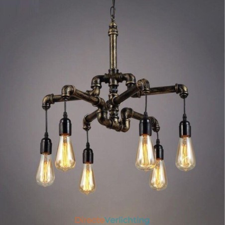 6 Licht Retro Industriële Vintage Waterpijp Hanglamp Kroonluchter Landelijke Rustieke Stijl 6 Licht Retro Industriële Vintage Waterpijp Hanglamp Kroonluchter Landelijke Rustieke Stijl