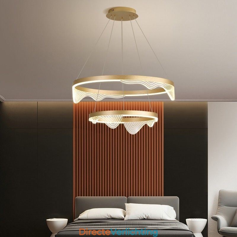 Golden Wave Ripple Hanglamp Plafondlamp 2 Lichten