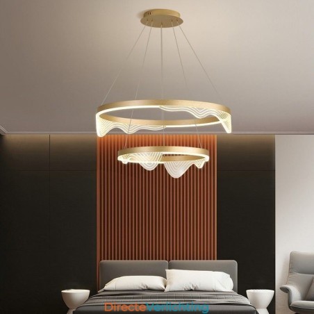 Golden Wave Ripple Hanglamp Plafondlamp 2 Lichten Golden Wave Ripple Hanglamp Plafondlamp 2 Lichten