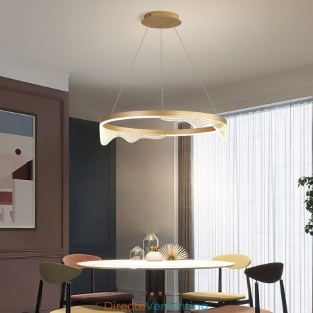 Nordic Aluminium Hanglamp Gouden Golf Ripple Hanglamp Nordic Aluminium Hanglamp Gouden Golf Ripple Hanglamp