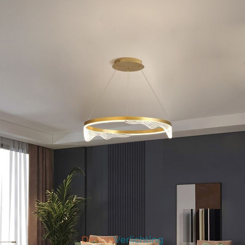 Nordic Aluminium Hanglamp Gouden Golf Ripple Hanglamp