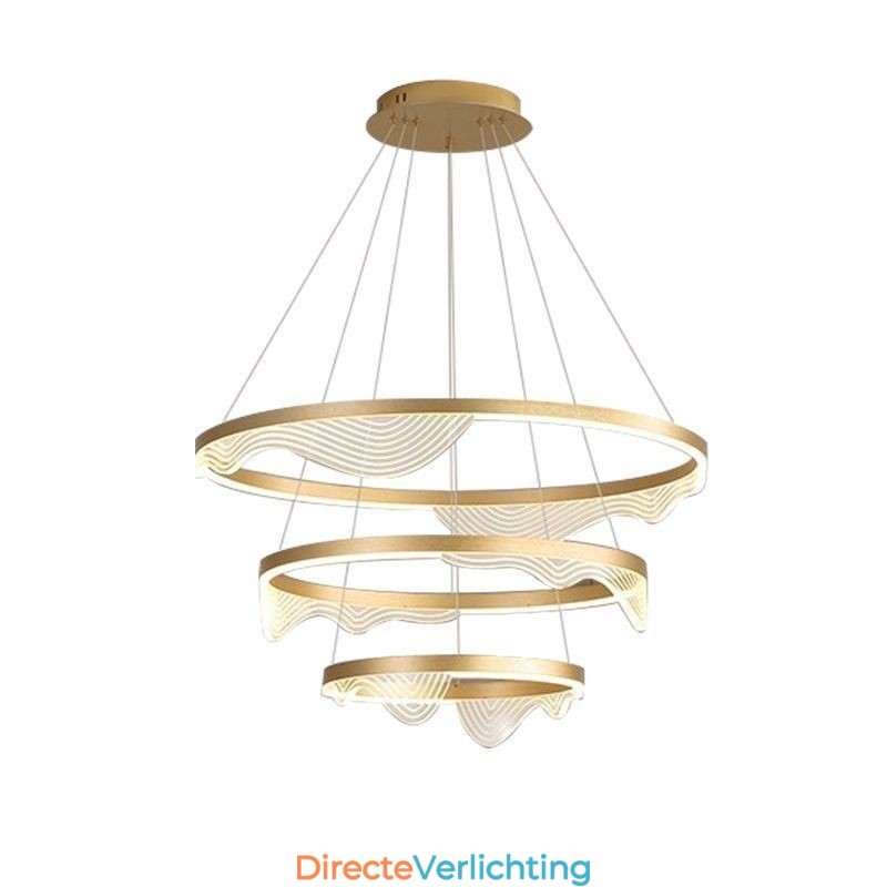 Hanglamp Golden Wave Ripple Hanglamp 3 Lichts
