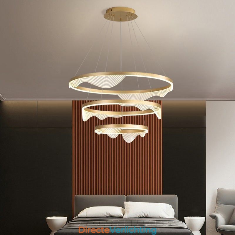 Hanglamp Golden Wave Ripple Hanglamp 3 Lichts